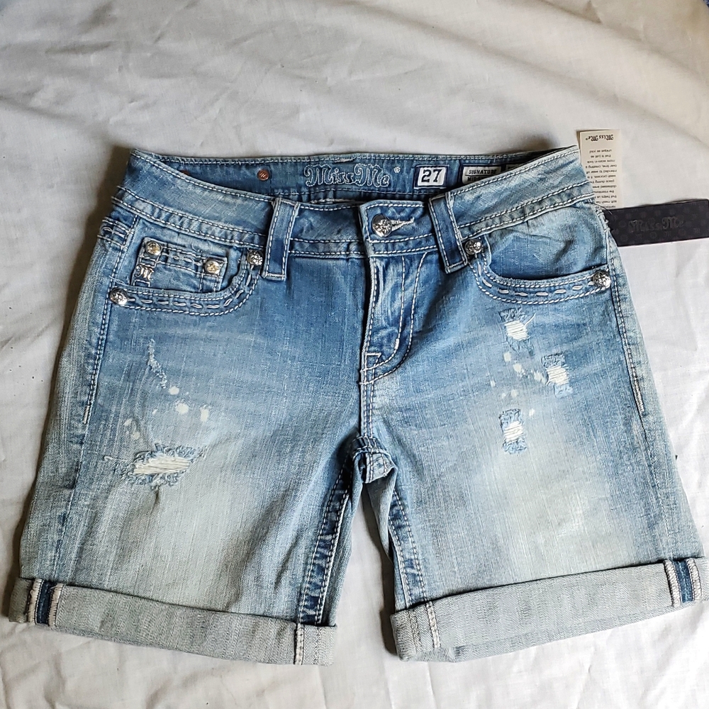 Miss Me Signature mid-shorts
